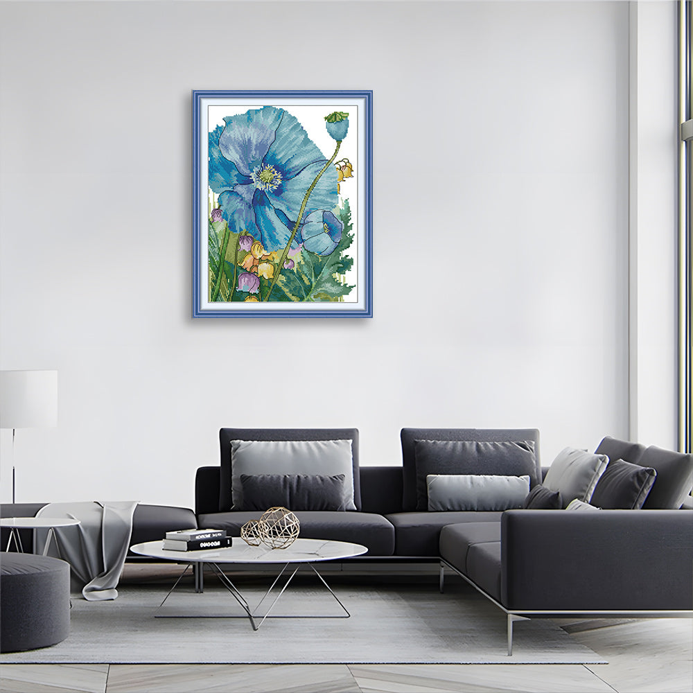 Blue Hibiscus Cross Stitch Kits