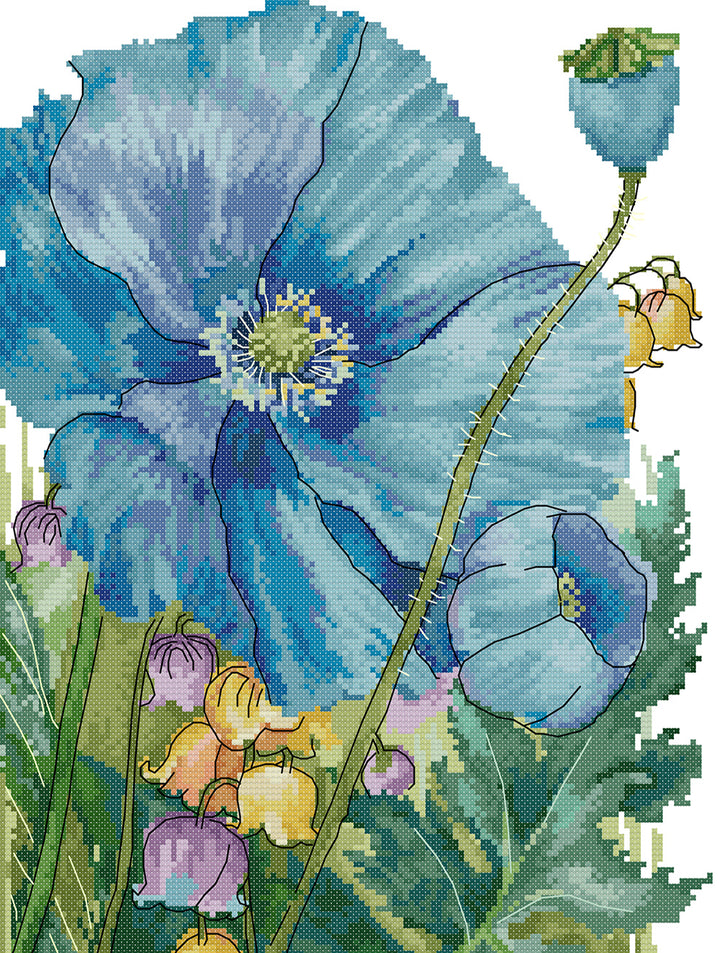 Blue Hibiscus Cross Stitch Kits