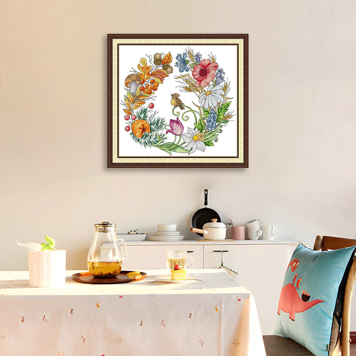 Wreaths of The Four Seasons Cross Stitch Kits
