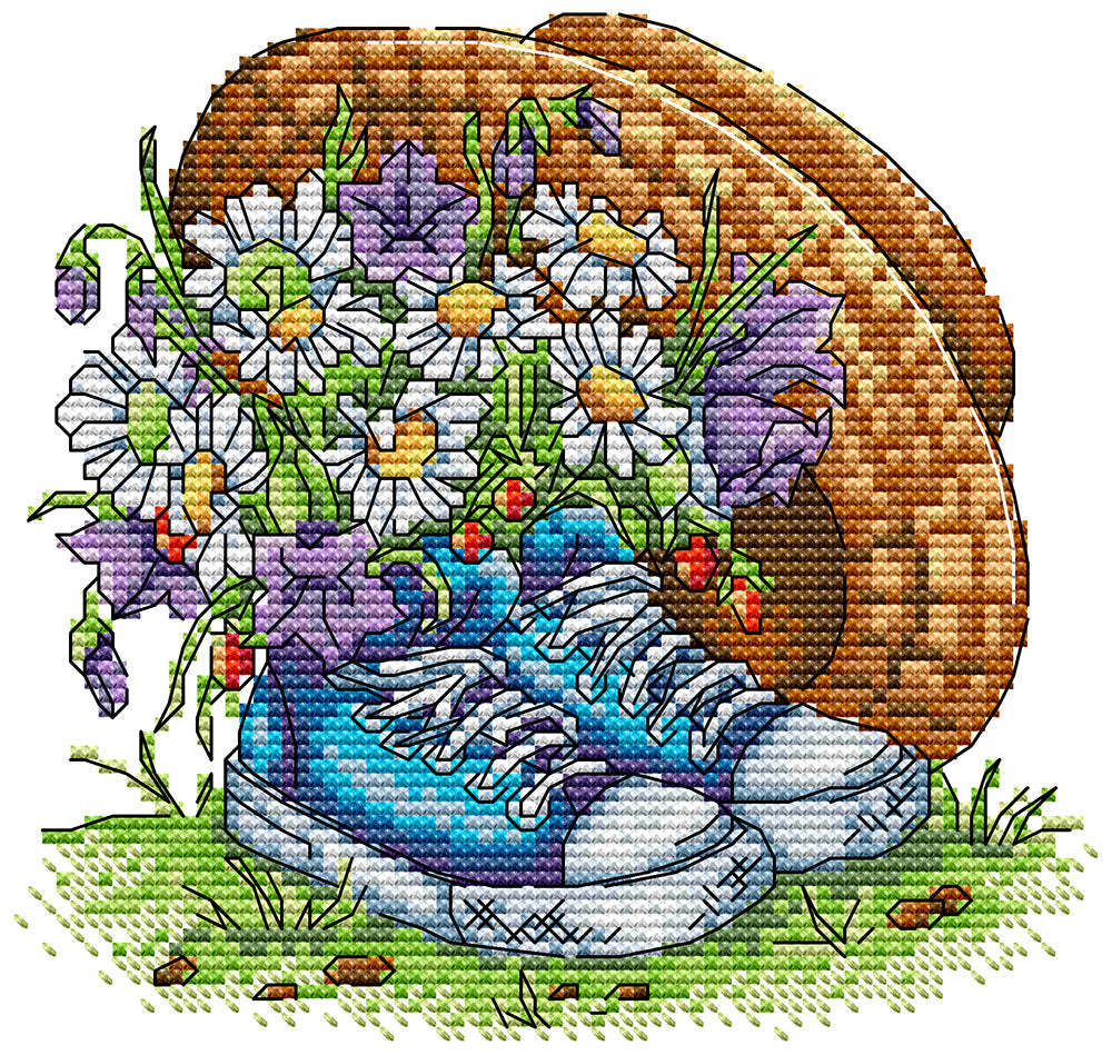 Daisies in Sneakers Cross Stitch Kits