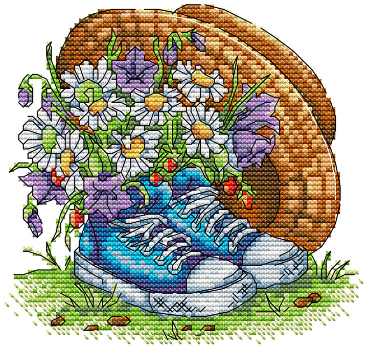 Daisies in Sneakers Cross Stitch Kits