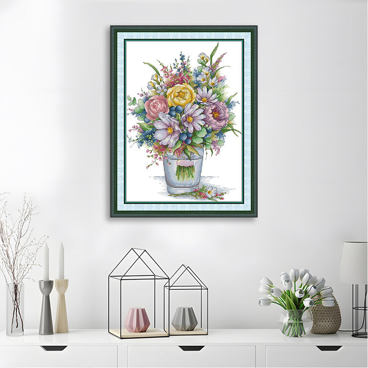 Multicolored Vases Cross Stitch Kits