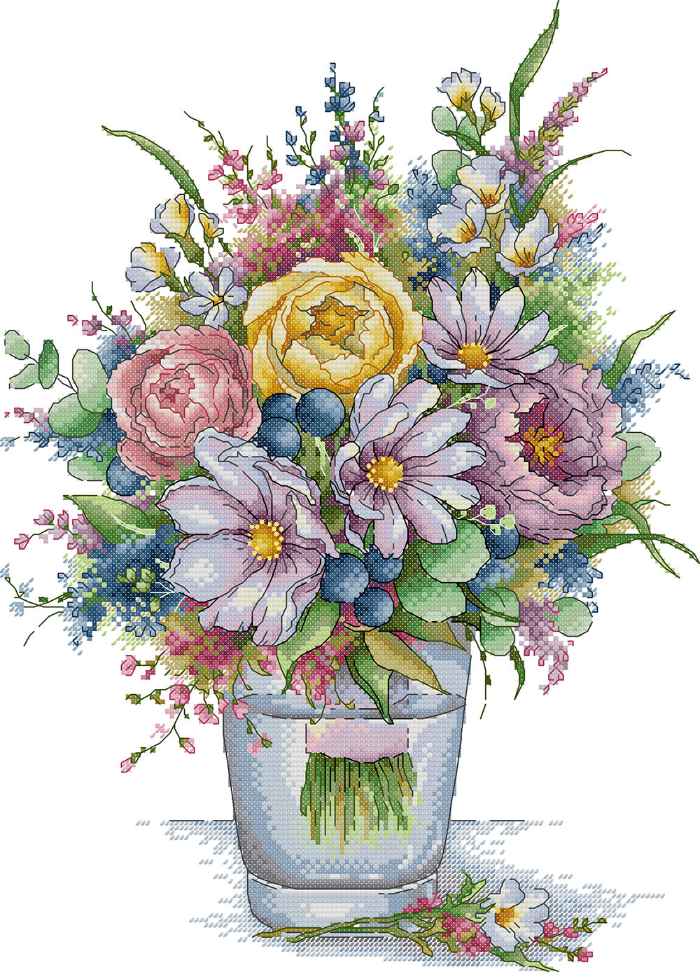Multicolored Vases Cross Stitch Kits