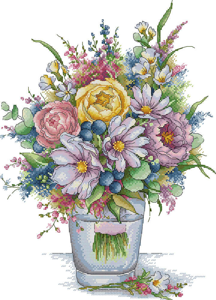 Multicolored Vases Cross Stitch Kits