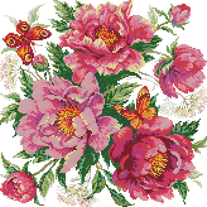 Peony Invites Butterflie Cross Stitch Kits