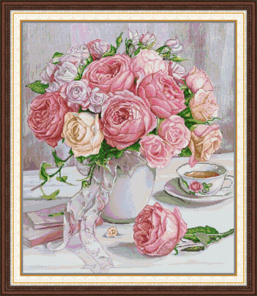 Roses in Full Bloom Cross Stitch Kits