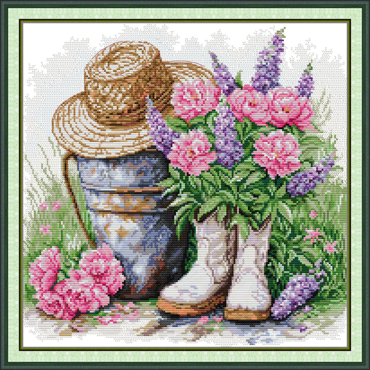Flowers and Shoes Cross Stitch Kits