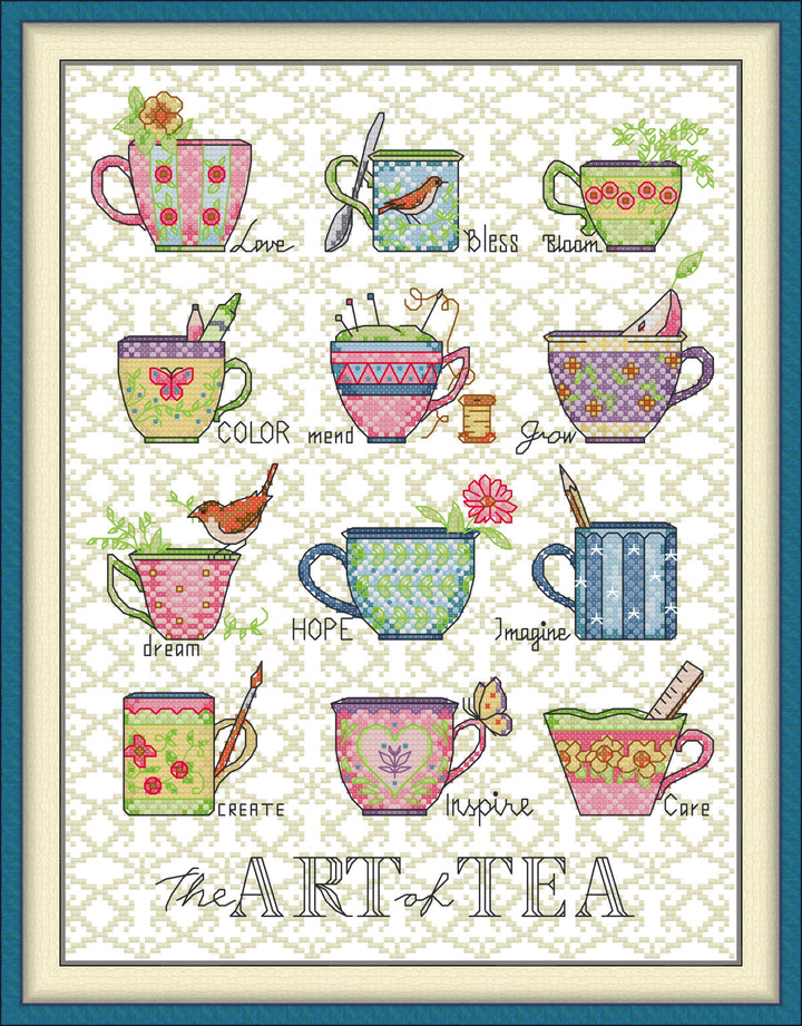 The Art of Tea Cups Cross Stitch Kits