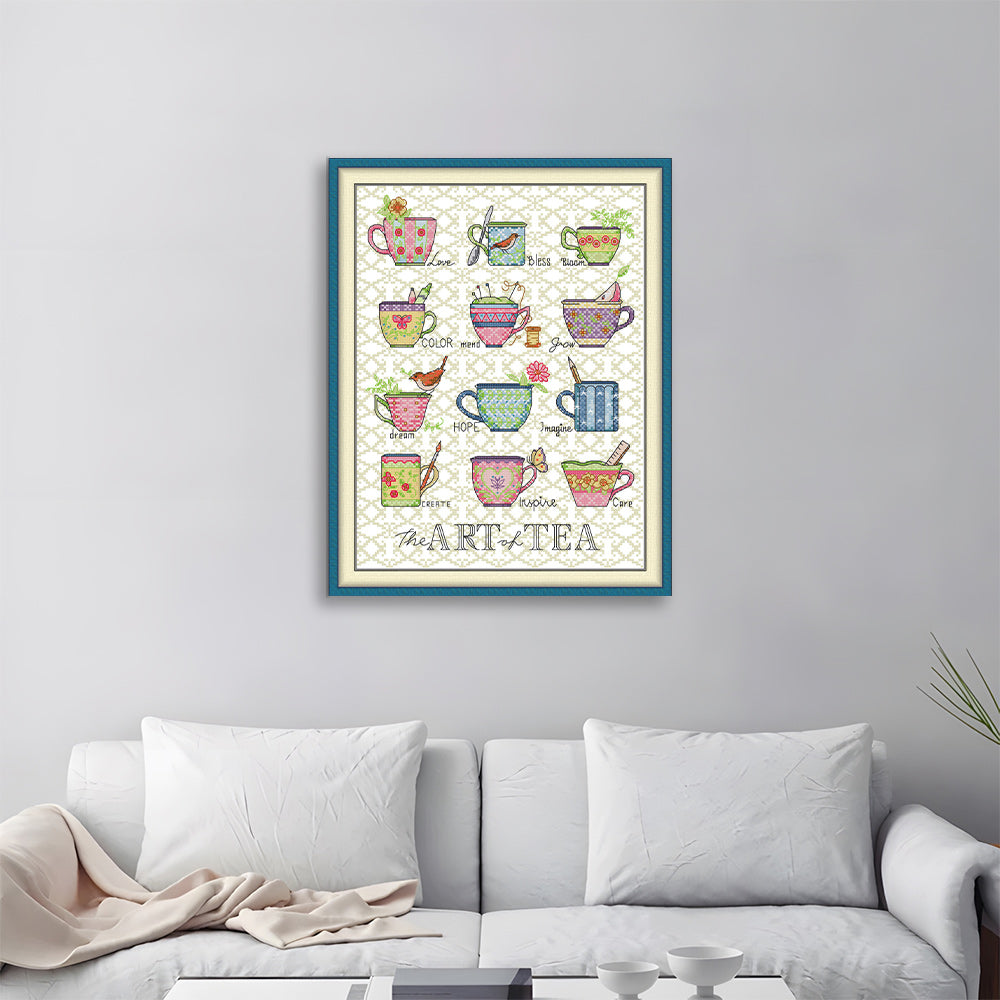 The Art of Tea Cups Cross Stitch Kits