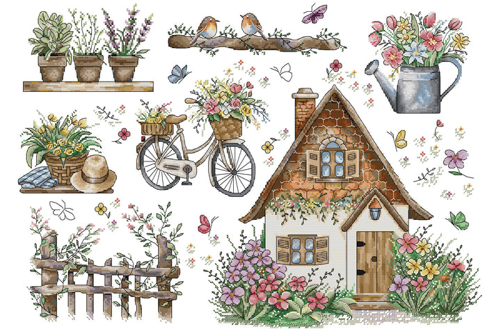 Spring House Elements Cross Stitch Kits