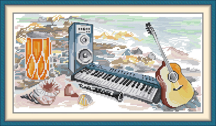 Seaside Musical Instruments Cross Stitch Kits