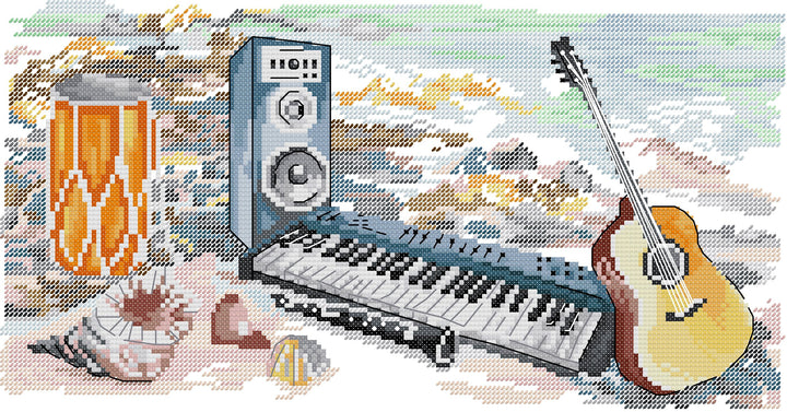 Seaside Musical Instruments Cross Stitch Kits