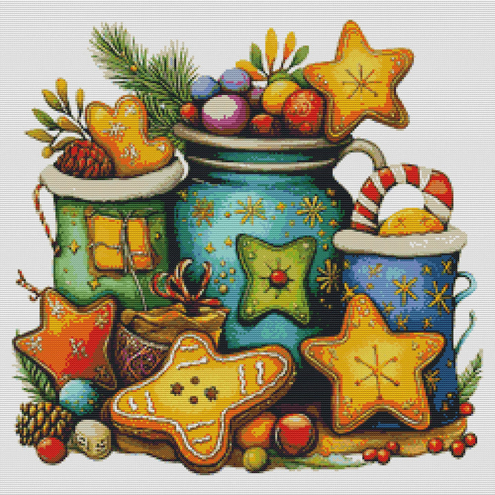 Christmas Star Cookies Cross Stitch Kits