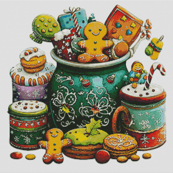 Christmas Gingerbread Man Cookies Cross Stitch Kits