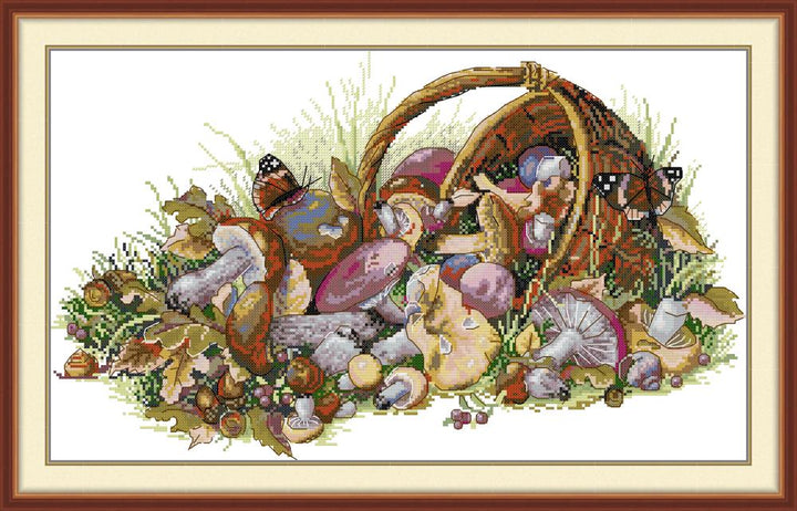 A Basket of Mushrooms Cross Stitch Kits