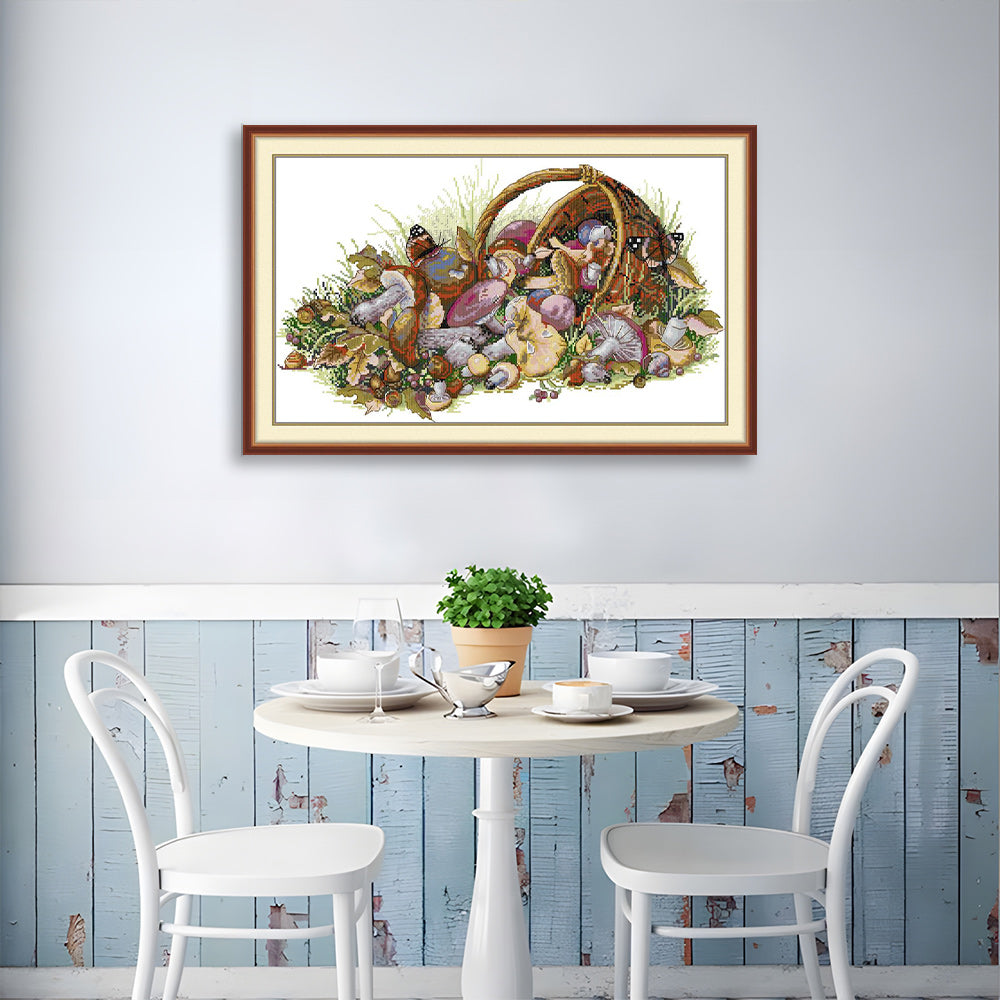 A Basket of Mushrooms Cross Stitch Kits