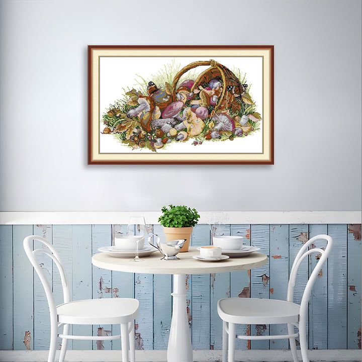 A Basket of Mushrooms Cross Stitch Kits