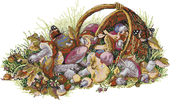 A Basket of Mushrooms Cross Stitch Kits
