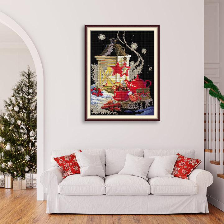 Warm Tea on a Winter Night Cross Stitch Kits