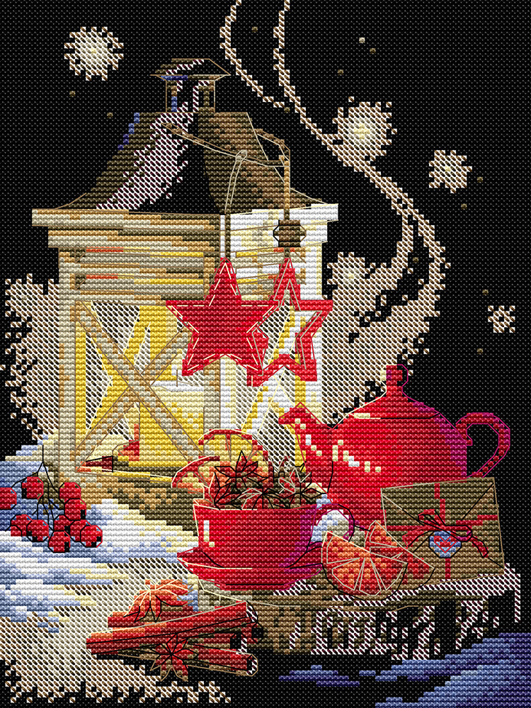 Warm Tea on a Winter Night Cross Stitch Kits