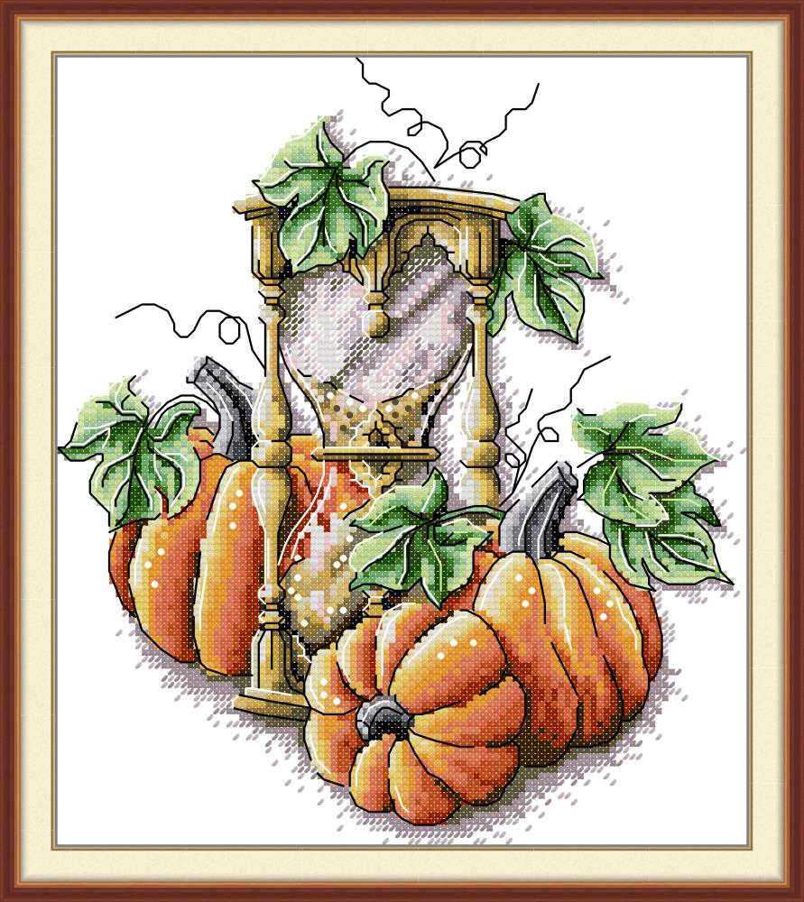 Pumpkin & Hourglass Cross Stitch Kits