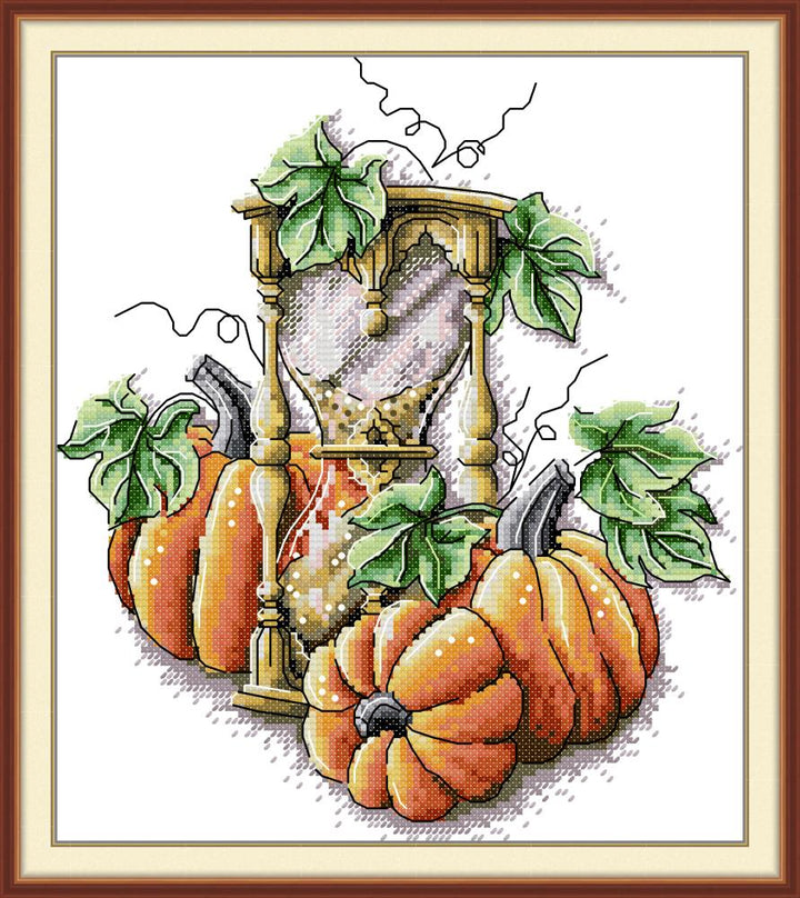 Pumpkin & Hourglass Cross Stitch Kits