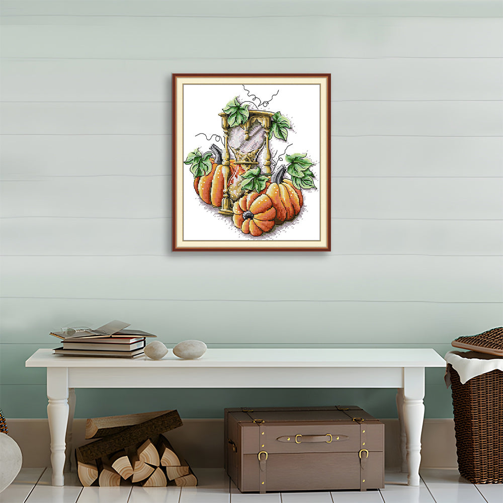 Pumpkin & Hourglass Cross Stitch Kits
