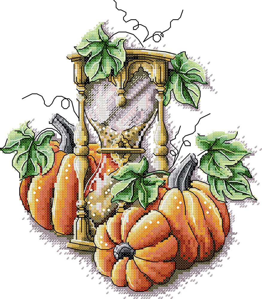 Pumpkin & Hourglass Cross Stitch Kits