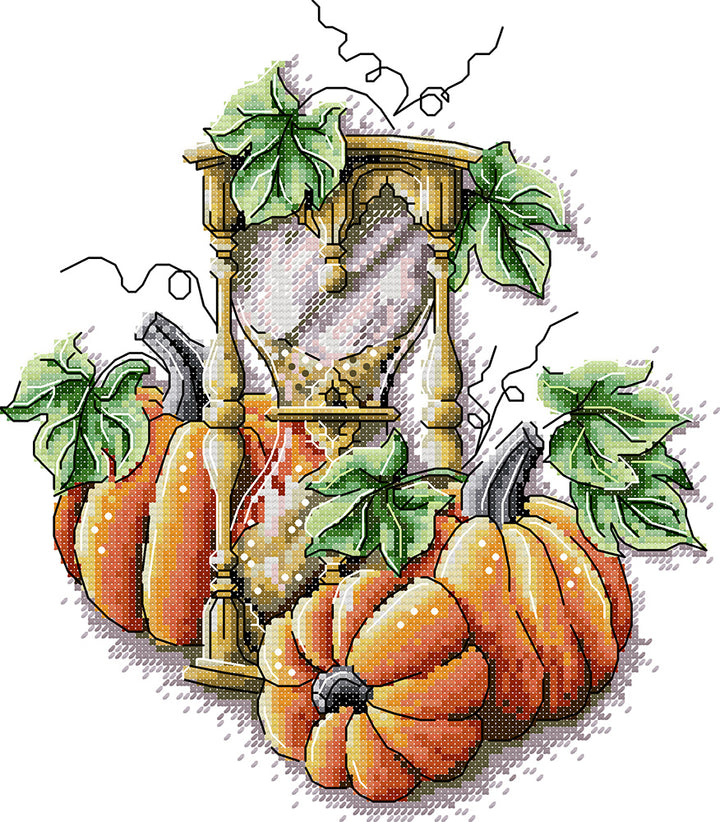 Pumpkin & Hourglass Cross Stitch Kits