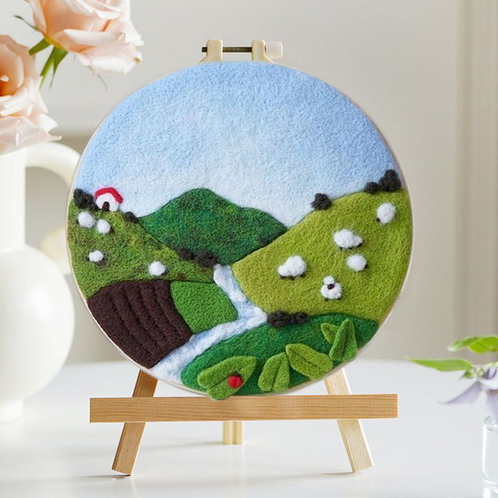 Hill and Sheep Wool Needle Felting Painting Kit