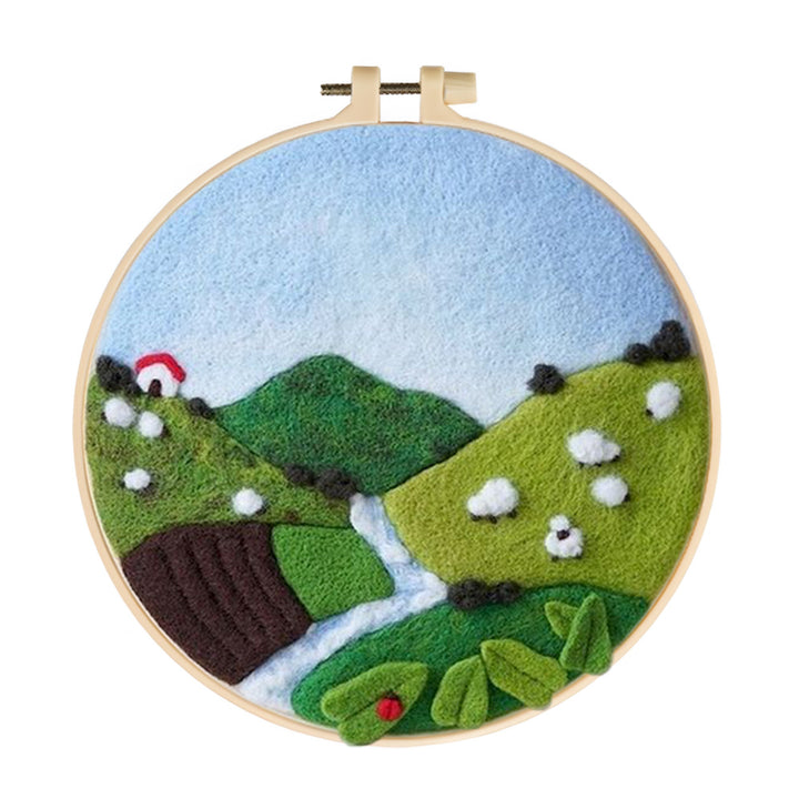 Hill and Sheep Wool Needle Felting Painting Kit