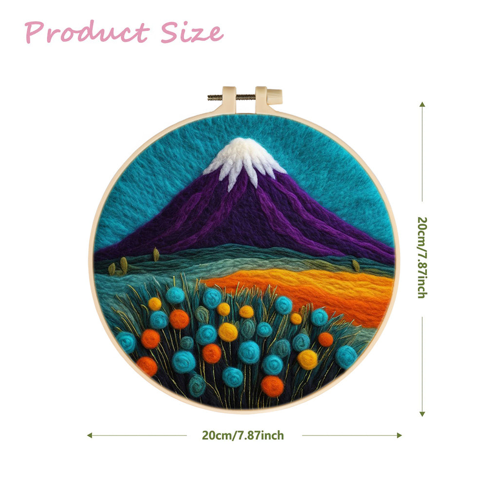 Mountain Majesty with Vibrant Flower Wool Needle Felting Painting Kit