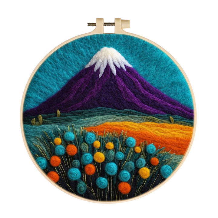 Mountain Majesty with Vibrant Flower Wool Needle Felting Painting Kit