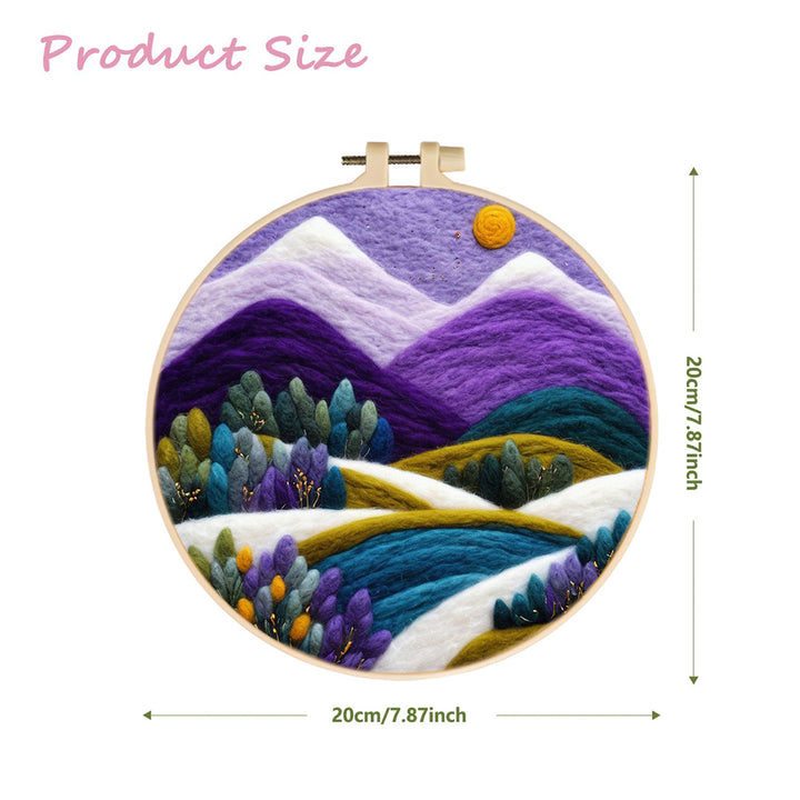 Bright Sun Over Rolling Hills Wool Needle Felting Painting Kit