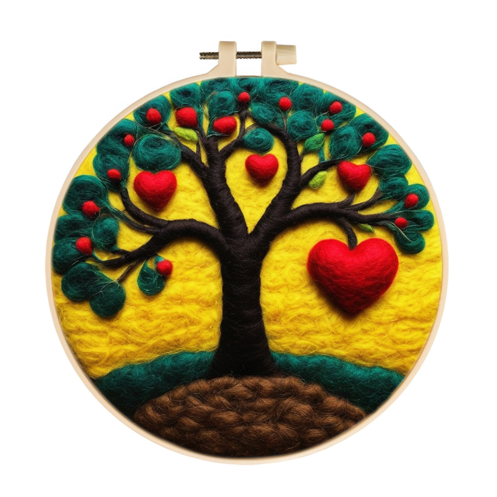A Tree That Bears Heart-Shaped Fruit Wool Needle Felting Painting Kit