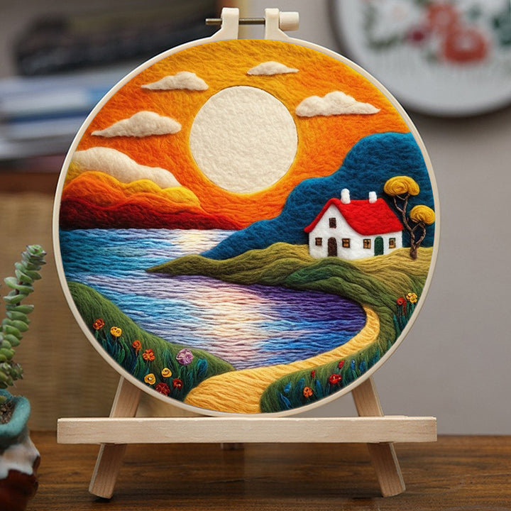 Golden Horizon and the Peaceful Home Wool Needle Felting Painting Kit