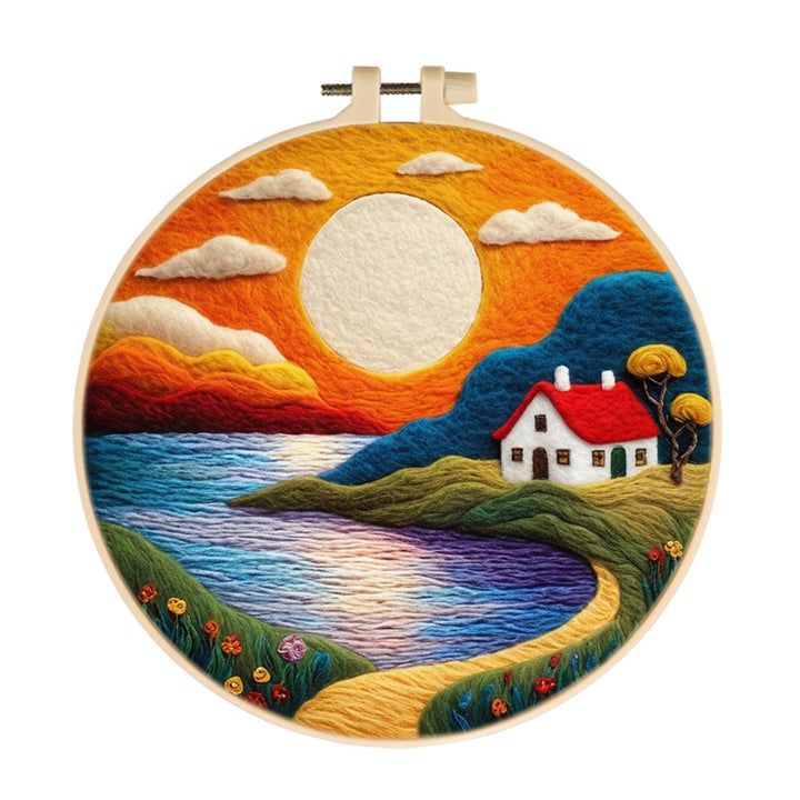 Golden Horizon and the Peaceful Home Wool Needle Felting Painting Kit