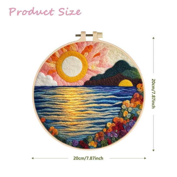 Colors of the Sunset Reflected in the Sea Wool Needle Felting Painting Kit