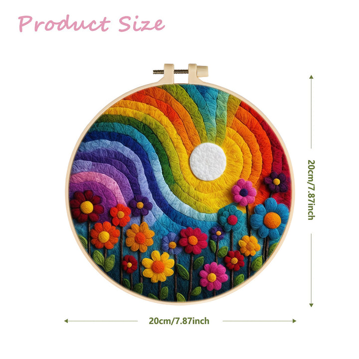 A Rainbow of Blooms Wool Needle Felting Painting Kit