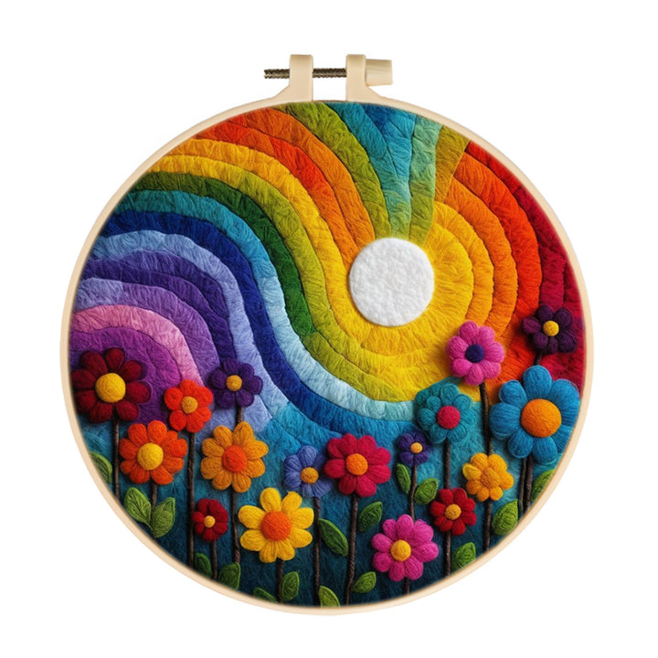 A Rainbow of Blooms Wool Needle Felting Painting Kit