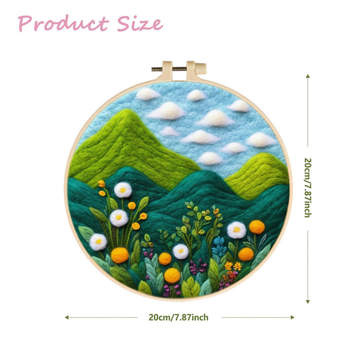 Wildflowers across Rolling Hills Wool Needle Felting Painting Kit