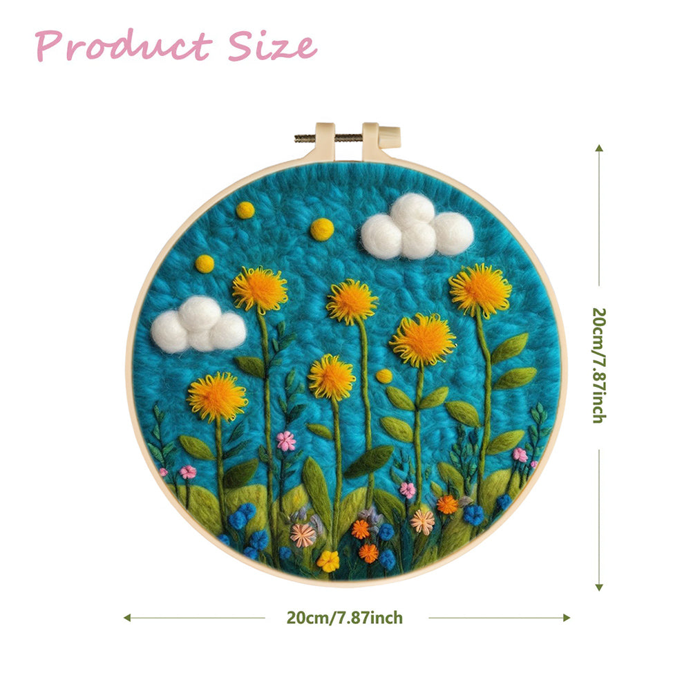 A Field of Yellow Flowers in Full Bloom Wool Needle Felting Painting Kit