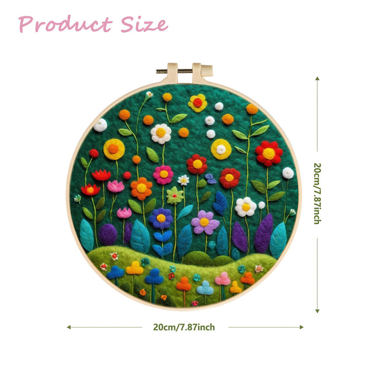 Colorful Wildflowers Dancing in a Meadow Wool Needle Felting Painting Kit