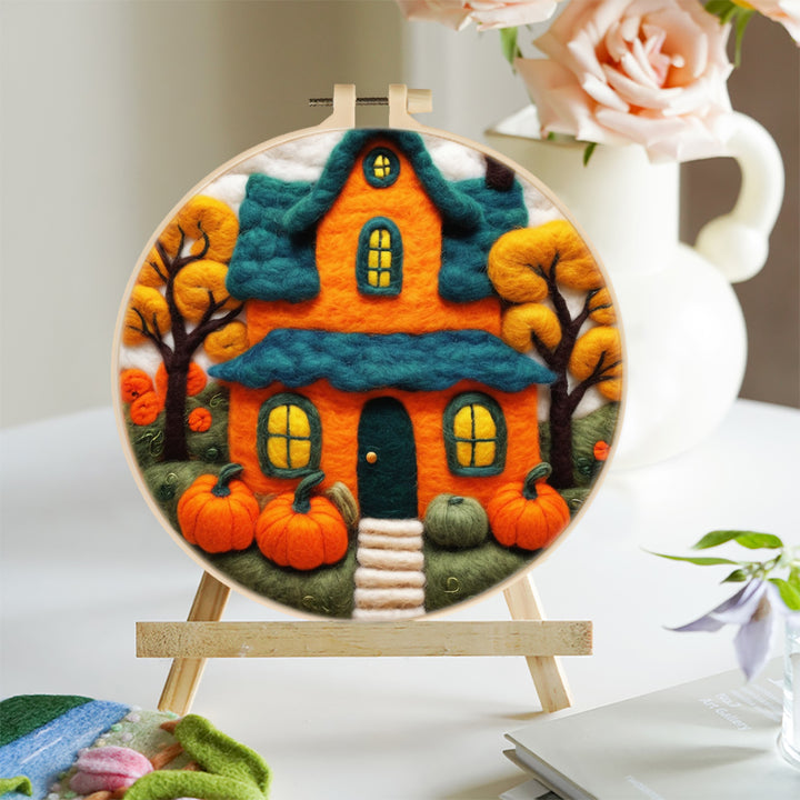 Pumpkin House Wool Needle Felting Painting Kit