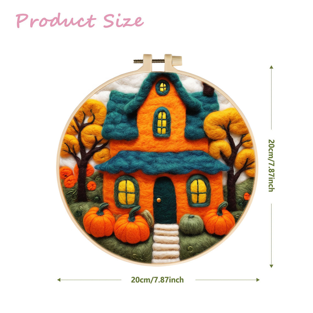 Pumpkin House Wool Needle Felting Painting Kit