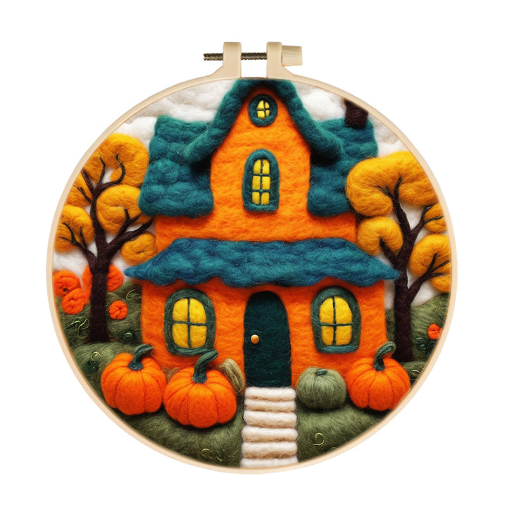Pumpkin House Wool Needle Felting Painting Kit