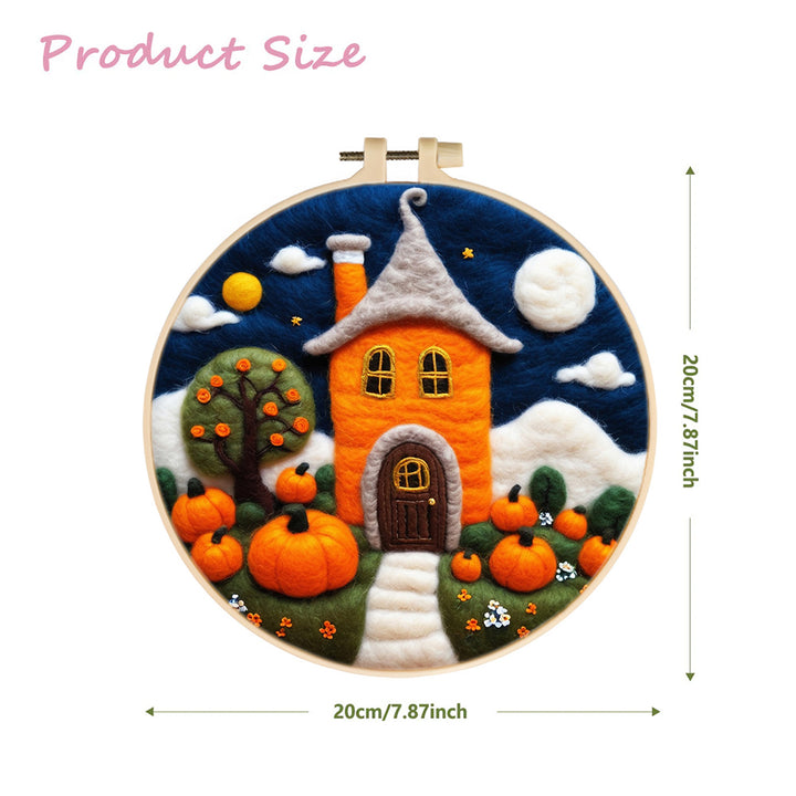 Pumpkin Castle Wool Needle Felting Painting Kit