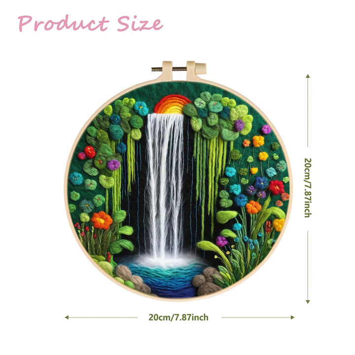 Rainbow Light Over the Hidden Falls Wool Needle Felting Painting Kit