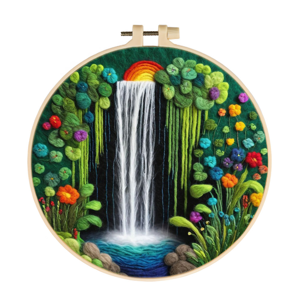 Rainbow Light Over the Hidden Falls Wool Needle Felting Painting Kit