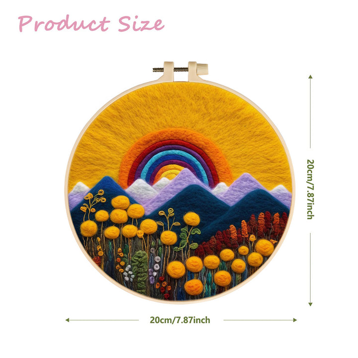 The Colorful and Golden Sky Shone on the Valley Wool Needle Felting Painting Kit